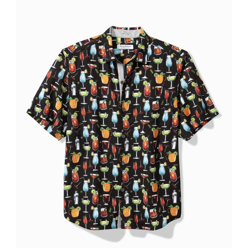 Tommy Bahama Veracruz Cay All Nighter Button Up Electric Cocktails SS Shirt S